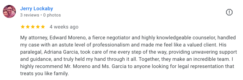 Gretna Personal Injury Client Review