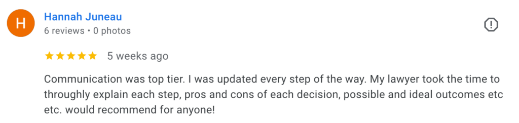 Metairie Personal Injury Client Review